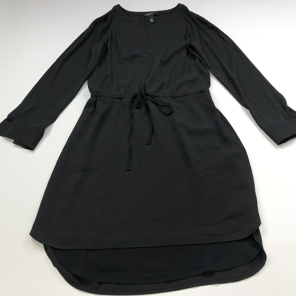 White House Black Market 4 A-Line Elastic Knee Length Dress Black PLS READ